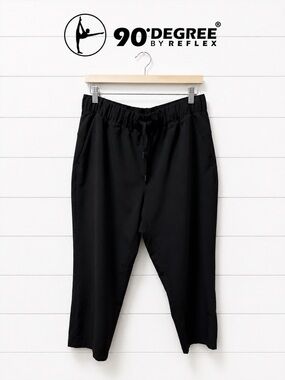 90 Degree by Reflex Black Travel Crop Pants Size XL